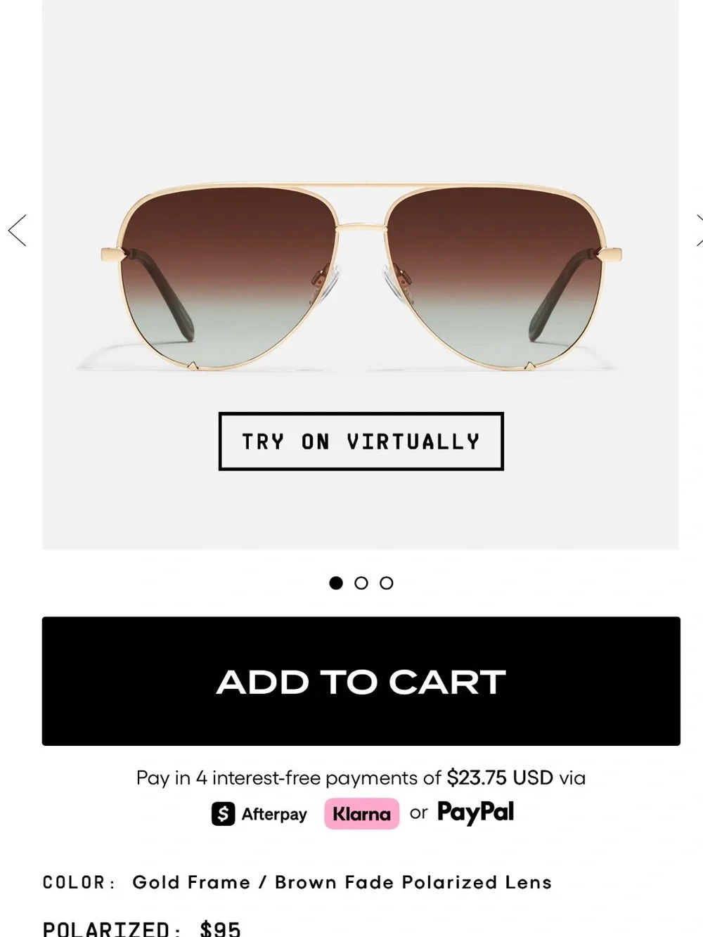 QUAY Gold High Key Aviator Unisex Sunglasses with Gradient Purple Lenses